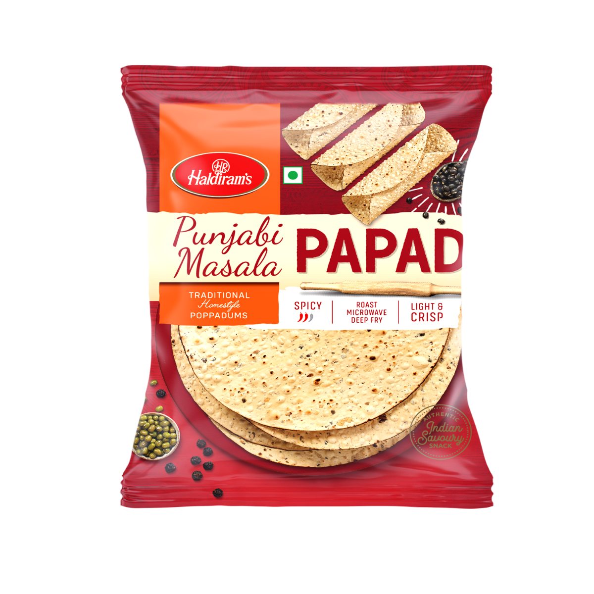 Shop Haldiram's Punjabi Papad Online - Spicy & Crispy 200g - Haldiram